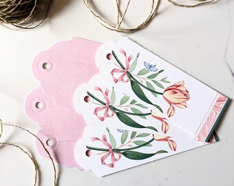 Recycled gift tags made from old greeting cards