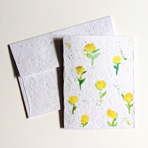 Flores em aquarela em papel de semente plantável ou papel branco em aquarela, cartão de aniversário, cartão de agradecimento, sem cartão de texto, cartão de primavera