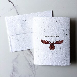 Jeu de mots sur l'orignal, Joyeux Noël ORIGNAL sur du papier pour graines ou du papier blanc aquarelle, carte de vœux