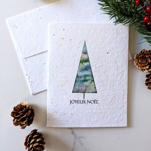 Carte de Noël sapins de Noël sur papier de graines à planter, carte de vœux