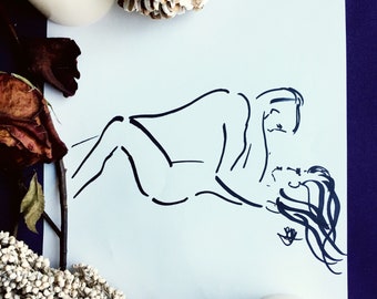 Woman laying down | Etsy