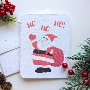 Père Noël avec sac cadeau sur papier à planter ou papier blanc aquarelle, bordures usées