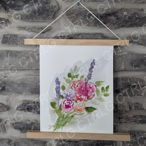 Bouquet of flowers watercolor painting, original art, made by hand, home gift, home decor, plant wall art decor