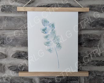 Eucalyptus watercolor painting, original art, made by hand, home gift, home decor, plant wall art decor