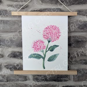 Rosa Hortensien, Aquarellmalerei, Dekor, ursprüngliche Kunst, hergestellt durch Handgeschenk
