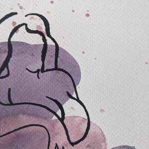 Nude Women Pose Watercolor Painting, Decor, Original Art, Made by Hand