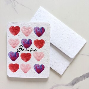 Les coeurs aquarelles soient à moi sur du papier pour graines à planter ou du papier blanc aquarelle, la saint-valentin, une carte d'amour