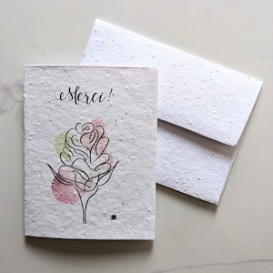 Rose aquarelle de remerciement sur papier pour graines ou papier blanc aquarelle, mot de remerciement, carte d'amitié