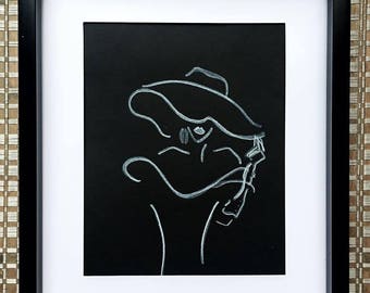 Off the shoulder, Celebrate, black frame, decor, marker drawing, original poster art