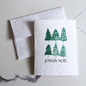 Enveloppe pour carte à planter graines de fleurs sauvages, arbres de Noël joyeux Noël sur papier blanc pour graines de fleurs sauvages, papier à planter, carte de Noël