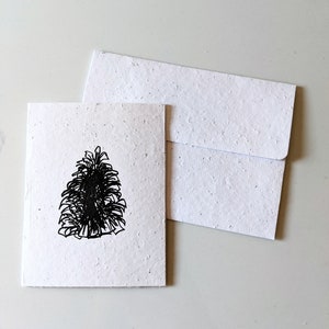Enveloppe pour carte à planter, graines de fleurs sauvages, pomme de pin sur papier graine blanc, carte de bébé, carte de remerciement, carte de joyeux anniversaire, en pensant à vous