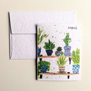 Aquarelle de plantes sur du papier pour graines ou du papier blanc aquarelle, carte de remerciement