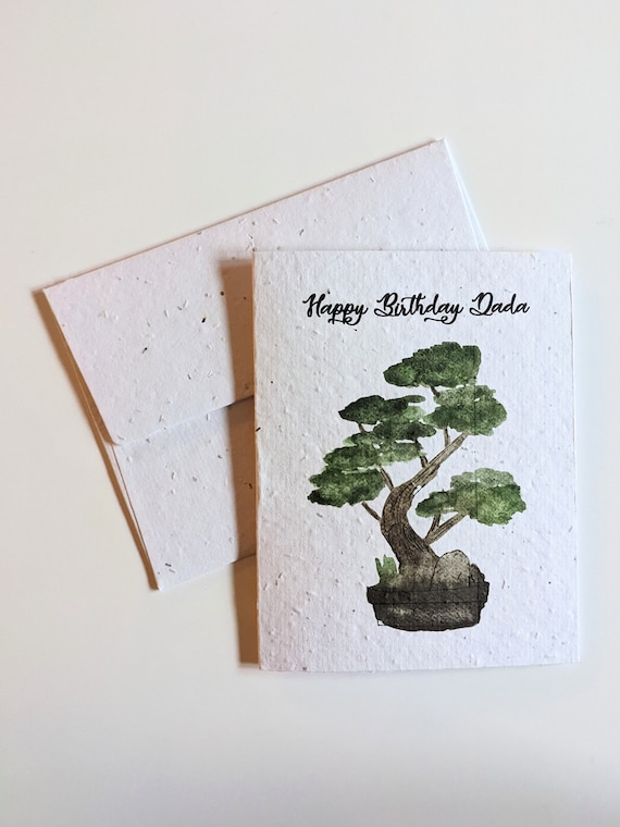 Aquarell Bonsai Baum auf bepflanztem Papier oder Aquarellpapier,  Geburtstagskarte, - Etsy.de