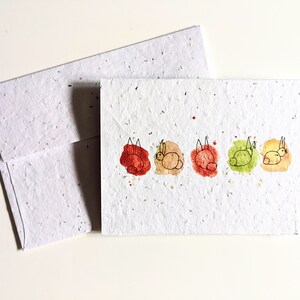 Lapins aquarelle sur papier graine plantable ou papier blanc aquarelle, carte de Pâques, carte de remerciement, carte sans texte, carte d'anniversaire