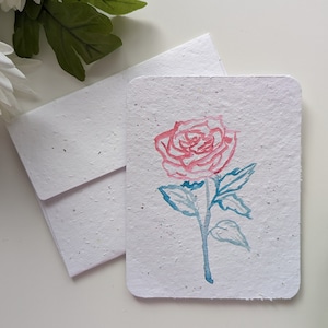 pivoine aquarelle sur papier à planter ou papier blanc aquarelle, bordures usées