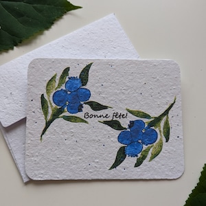 Joyeux anniversaire aquarelle myrtille sur papier à planter ou papier blanc aquarelle, bordures usées