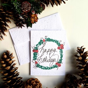 Joyeuses fêtes sur du papier pour graines ou du papier blanc aquarelle, carte de vœux
