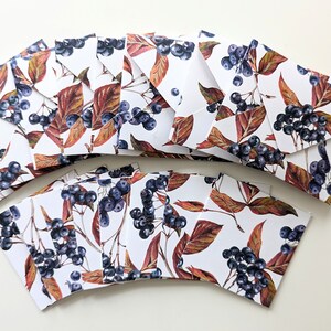 Jeu de cartes avec enveloppes bleuets