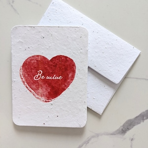 Aquarelle coeur rouge à moi sur papier graines à planter ou papier blanc aquarelle, joyeuse saint valentin, carte d'amour