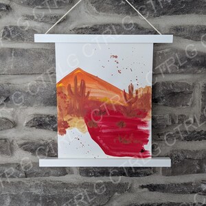 Peinture cactus du désert, aquarelle sur papier blanc, décoration, oeuvre d'art originale, faite à la main, cadeau, chambre d'enfant, cadeau d'anniversaire