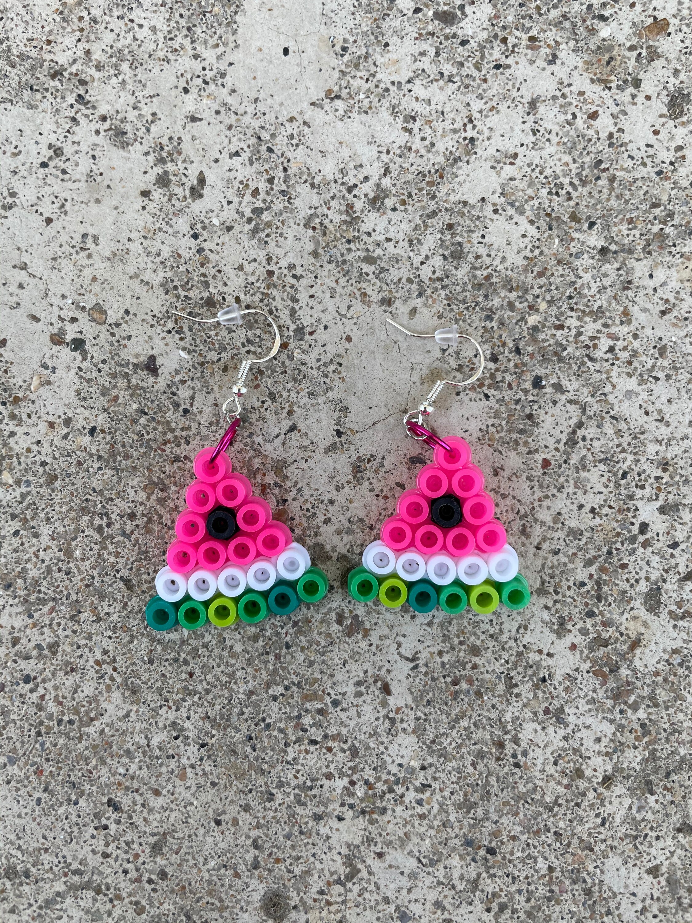 Watermelon Slice Perler Bead Earrings Etsy UK