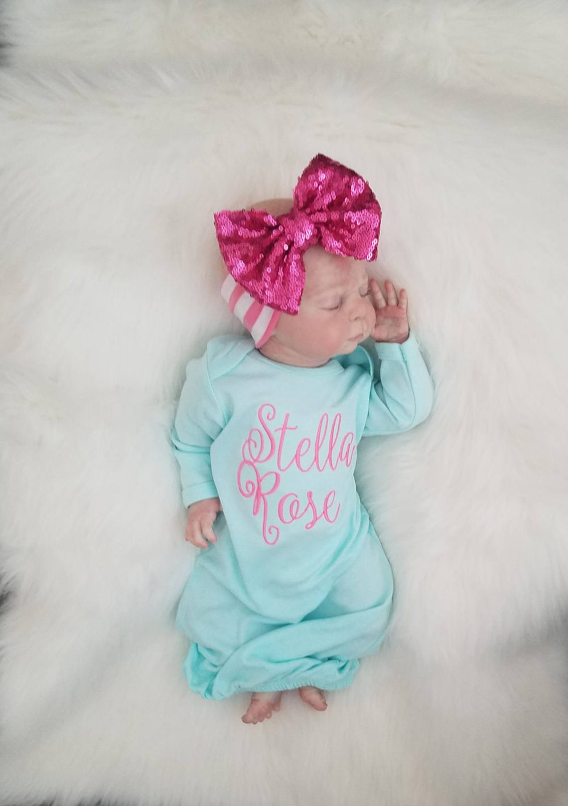 Baby Girl Gown Infant Gown Personalized Gown Baby Gown Etsy