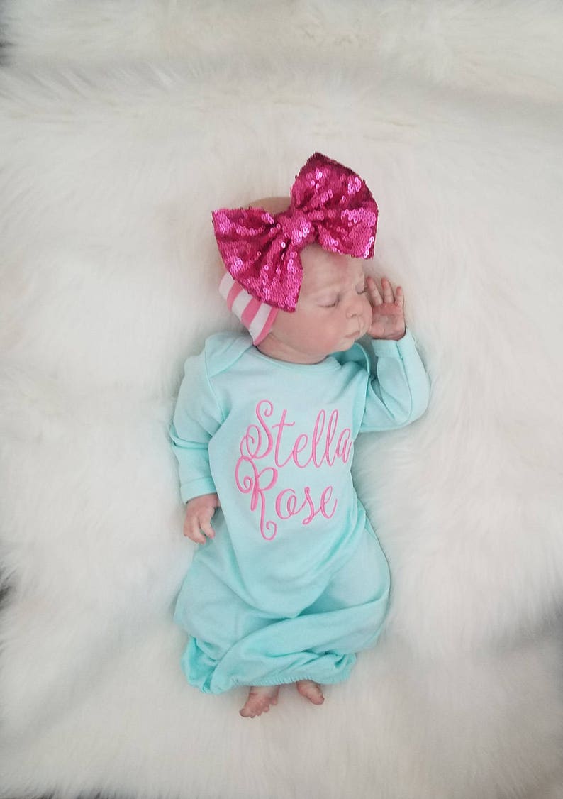 Baby Girl Gown Infant Gown Personalized Gown Baby Gown | Etsy