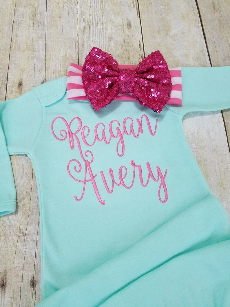 Baby Girl Gown Infant Gown Personalized Gown Baby Gown Etsy