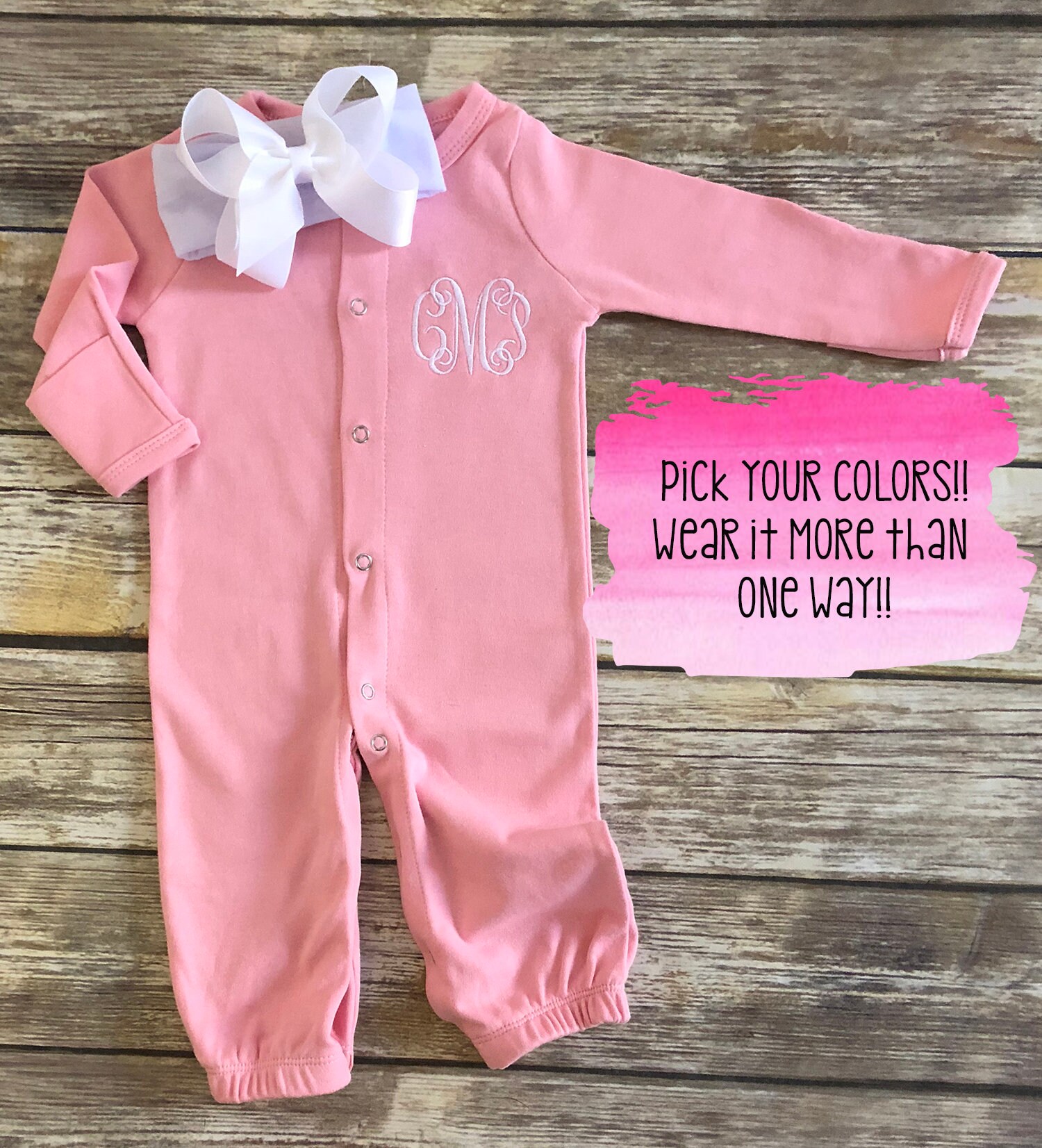 Newborn Girl Coming Home Outfit Personalized Newborn Gown Baby Girl N…