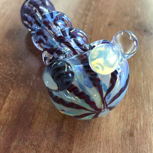 Heavy Glass Striped Pipe/Glass Smoking Pipe