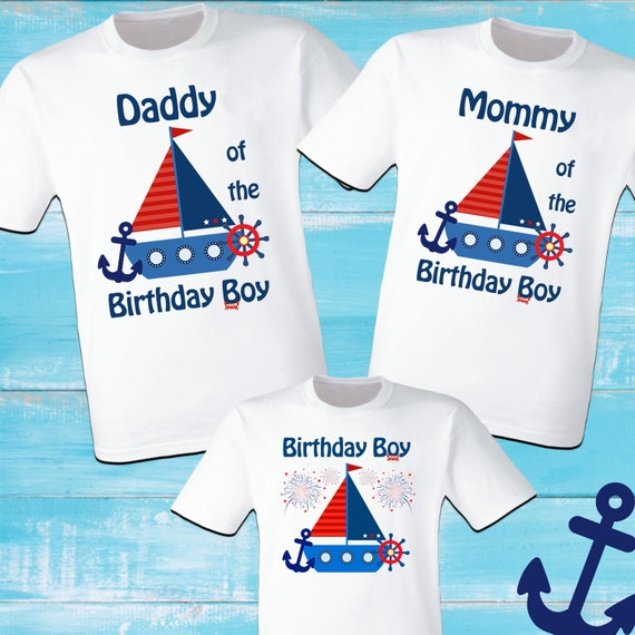 Nautical Birthday T Shirts Nautical Anchor T Shirts Party Etsy