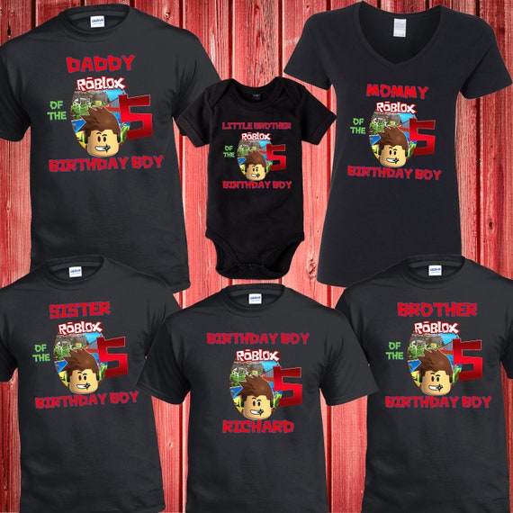 Roblox Birthday Shirt Roblox Family Shirts Party Custom Etsy - business suit shirt red roblox
