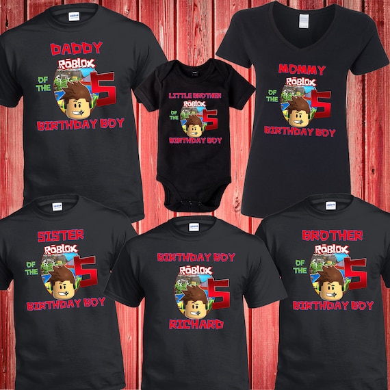 Roblox Birthday Shirt Roblox Family Shirts Party Custom Etsy