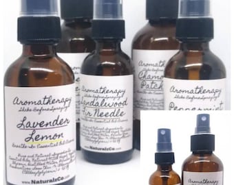 Aromatherapy Room Spray |  Pick Scent | Linen Spray | Natural Essential Oil Aroma | 2 & 4 OZ Spray Bottle | Fresh Scent | NaturalzCo