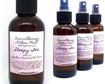 Pillow Spray | Scent Sleep Aid | Sleepy Tea | Aromatherapy | Essential Oil Spray | Lavender Spray | Natural | Sleep and Stress | 4 OZ