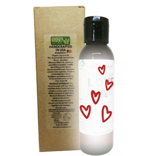 All Natural Sensual Massage Oil for Couples | Body Oil | Essential Oil Blend | Romantic for Men & Women | NaturalzCo 4 FL OZ