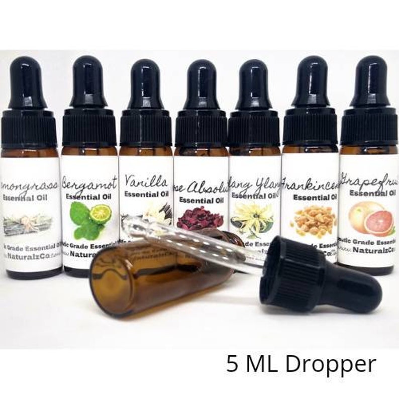 Essential Oils Pure Therapeutic Grade Dropper5 ML & Euro10 ML Bottles Pure Essential Oils Diffuser Aromatherapy NaturalzCo image 2