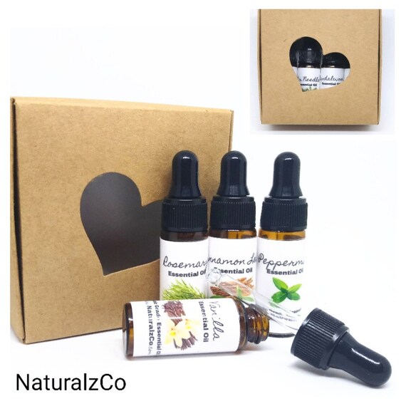 Essential Oils | Set of 4| Box Set | 5 ML dropper bottles | Gift Set | Natural | Essential Oil | Fragrance Oils | Diffuser | Health | Bath