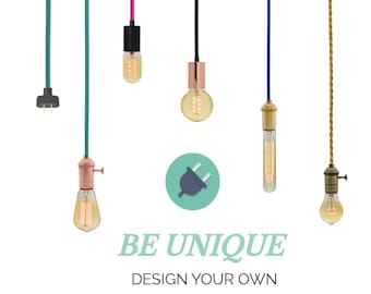 Plug in Pendant Light - Design Your Own - Any Custom Lengths and Colors