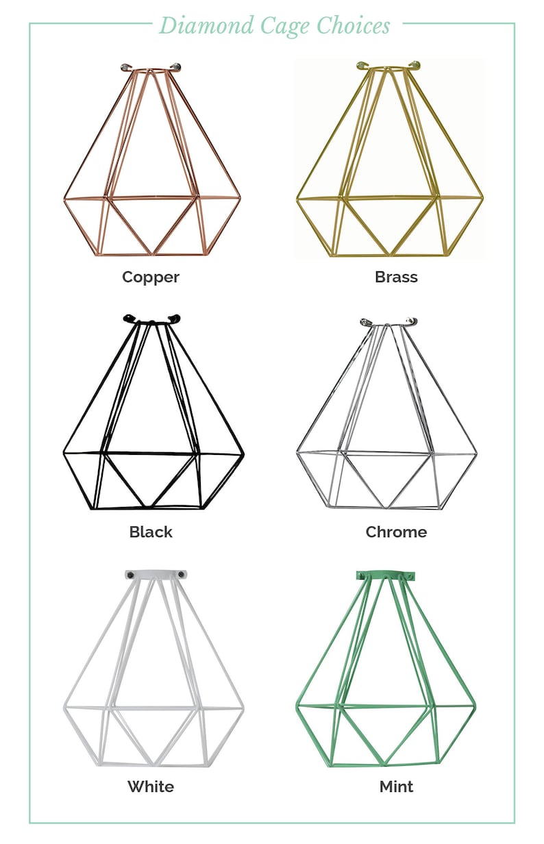 Any Cord Length Custom Any Color Plug In himmeli Lighting Diamond Cage Hanging Pendant Plug In Lamp