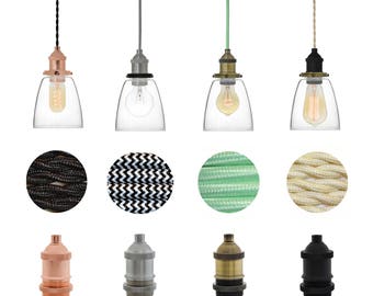 Plug In Glas Glocke Schatten Pendelleuchte - Plug-in-Lampe - Custom Design Ihre eigenen - jede Schnur Länge - alle Farben