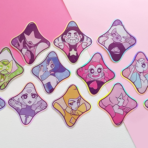 Made of love • vinyl holographic stickers of Steven Universe, Crystal Gems, Diamonds, Spinel