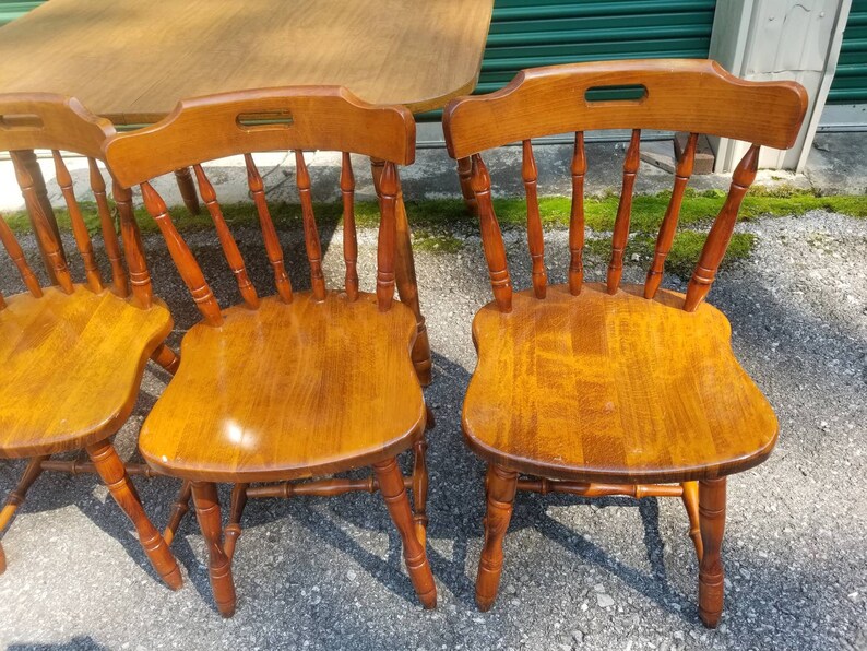 Colonial Style Expandable Kitchen Table W/ 4 Chairs - Etsy