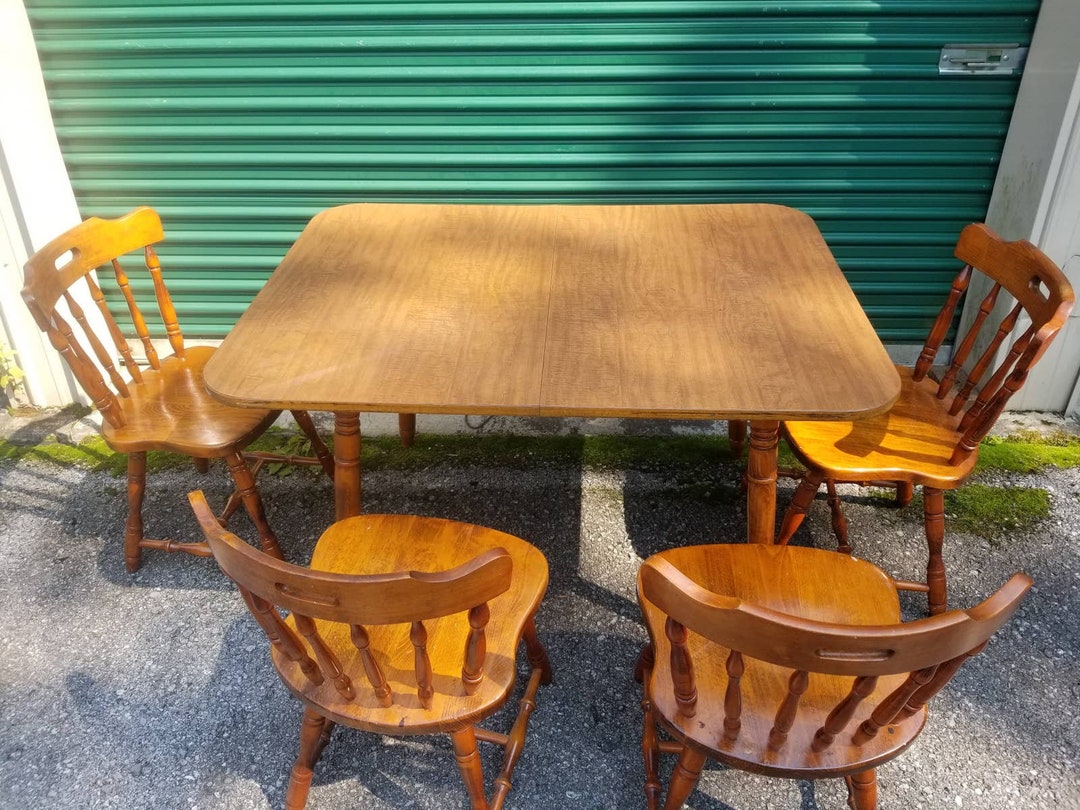 Colonial Style Expandable Kitchen Table W/ 4 Chairs - Etsy