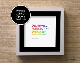 Framed LGBTQ+ Encouragement Mini Print (Ralph Waldo Emerson Quote) (ENC2MNPRNT)