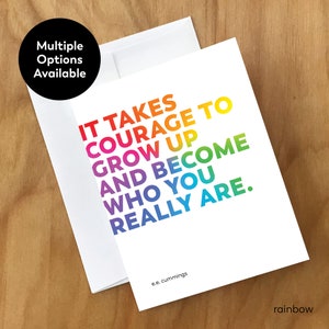 LGBTQ+ Coming Out Greeting Card (E. E. Cummings Quote) (ENC5CRD)