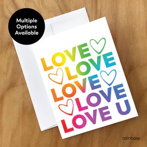 Carte de voeux LGBTQ+ Love Love Love U (LOVE4CRD)
