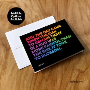 Cartão de incentivo para LGBTQ+ Coming Out (citação de Anaïs Nin) (ENC17CRD)