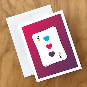Biglietto d'auguri Poliamore 3 di Cuori (POLY4CRD)