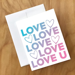 Trans Love Love Love U Greeting Card (TRNS35CRD)